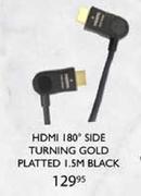 Stuff HDMI 180 Side Turning Gold Platted-1.5m Black
