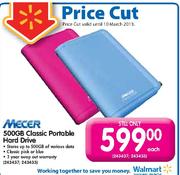 Mecer 500GB Classic Portable Hard Drive-Each