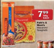 Fatti's & Moni's Macroni Spaghetti-500g Each