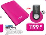 Mecer 1TB Hard Drive and MP3 Player Bundle