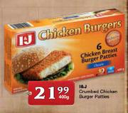 I&J Crumbed Chicken Burger Patties-400g