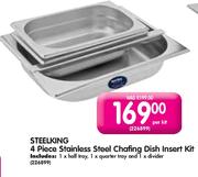 Steelking 4 Piece Stainless Steel Chafing Dish Insert Kit