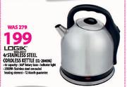 Logik Stainless Steel Cordless Kettle-4L(CL-2040M)