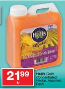 Hall's Gold Concentrated Nectar Assorted-1L Each