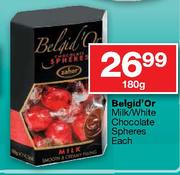 Belgid'Or Milk/White Chocolate Spheres-180g Each