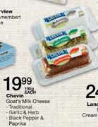 Chevin Goat's Milk Cheese Traditional/Garlic & Herb/Black Pepper & Paprika-100g Each