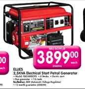 Ellies 2.5KVA Electrical Start Petrol Generator (FBG3800CXS)-Each