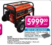 Ellies 6KVA Electrical Start Petrol Generator (FBG7500CXS)-Each