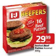 Beefers Beef Patties Assorted-800g Each