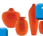 Bamboo Orange Cylinder Vase-42cm
