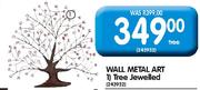 Wall Metal Art Tree Jewelled 