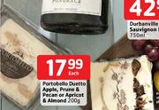 Portobello Duetto Apple, Prune & Pecan or Apricot & Almond-200gm Each
