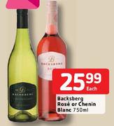 Backsberg Rose or Chenin Blanc-750ml Each