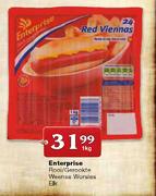 Enterprise Rooi/Gerookte Weense Worsies Elk-1kg