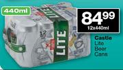 Castle Lite Beer Cans-12 x 440ml