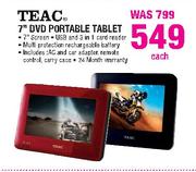 Teac 7" DVD Portable Tablet-Each