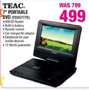 Teac Portable DVD (PDVD777R)-7"