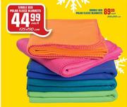 Single Bed Polar Fleece Blankets-125x150cm Each