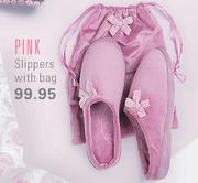 Pink Slippers With Bag