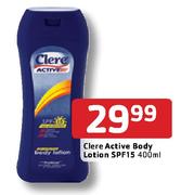 Clere Active Body Lotion SPF 15-400ml