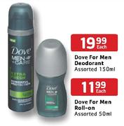 Dove For Men Deodorant Assorted-150ml Each