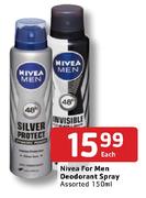 Nivea For Men Power Deodorant Spray Assorted-150ml Each