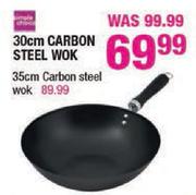 Simple Choice 30cm Carbon Steel Wok-Each