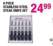 6 Piece Stainless Steel Steak Knife Set-Per Set