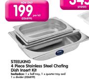 Steelking 4 Piece Stainless Steel Chafing Dish Insert Kit-Per Kit