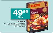 Eskort Pre-Cooked Marinated Rib Burgers-800g
