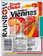 Rainbow Simply Chicken Viennas Assorted Each-500g