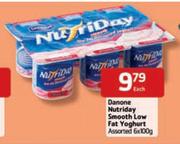 Danone Nutriday Smooth Low Fat Yoghurt Assorted-6x100g Each