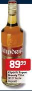 Klipdrift Export Brandy-750ml Each