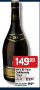 KWV 10 Year Old Brandy-750ml Each