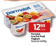 Parmalat  Low Fat Fruit Yoghurt Assorted-6X100g Each