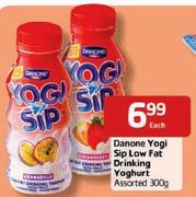 Danone  Yogi Sip Low Fat Drinking Yoghurt Assorted-300g Each