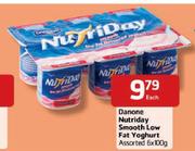 Danone  Nutriday Smooth Low Fat Yoghurt Assorted-6X100g Each