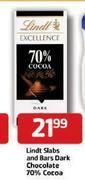 Lindt Slabs  And Bars Dark Chocolate 70% Cocoa