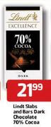 Lindt Slabs And Bars Dark Chocolate 70% Cocoa