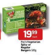 Fry's-Vegetarian Spicy Or Regular Burgers-320g Each