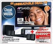 Sansui 39" Full HD LED TV + Sansui 5.1 Channel HDMI Home Theatre System