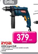 Ryobi 650W Impact Drill-Each