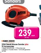 Black & Decker 55W Detail Mouse Sander Plus 15 Accessories-Each