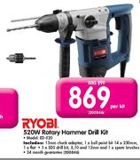 Ryobi 520W Rotary Hammer Drill Kit-Per Kit