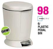 Mainsiays 6L Plastic Pedal Bin