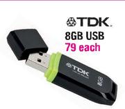 TDK 8GB USB-Each