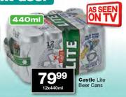 Castle Lite Beer Cans-12 x 440ml