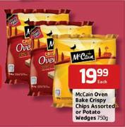 McCain Oven Bake Crispy Chips Assorted Or Potato Wedges - 750g Each