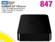 Western Digital Elements 2.5" 1TB (Black)-Each