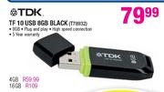 TDK TF 10 USB 8GB Black-Each